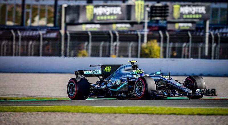rossi mersedes f1 test